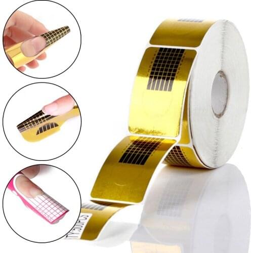 100/50/20pcs Nail Forms Professional Acrylic Curve Nail Extension Nail Art Guide Form Curl Tips Stencils