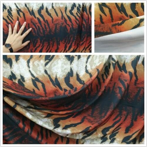 Tiger Printed Stretch Swimwear Fabric Spandex Knitted Fabric Soft Fabric DIY Sewing Stage Tights Sportwear Cosplay