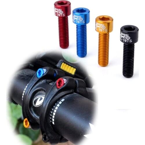 MUQZI 4Pcs Bicycle Handlebar Stem Screw 7075 Aluminum Alloy M5*17MM Mountain Bike Road Bike Fixed Gear Handlebar Stem Screw