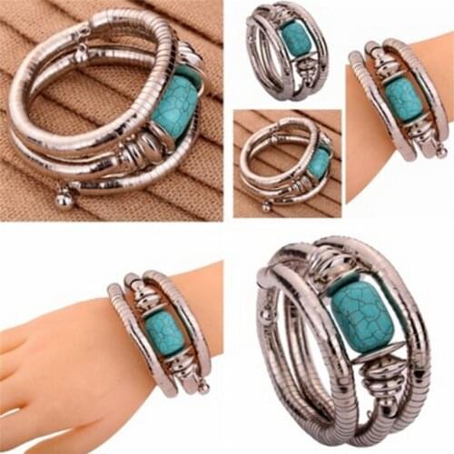 Jewelry Tibetan Carved Round Howlite Bangle Gift For Women Design Cuff Bracelet