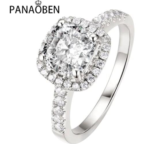 Princess-cut Diamond Ring 925 Sterling Silver Womens Unique Engagement Luxury Wedding Exquisite Party Elegant Fine Jewelry Gift