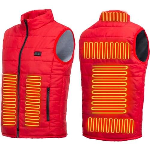 New 9 Places Heated Vest Men Women Usb Heated Jacket Heating Vest Thermal Clothing Hunting Vest Winter Fashion Heat Jacket Black