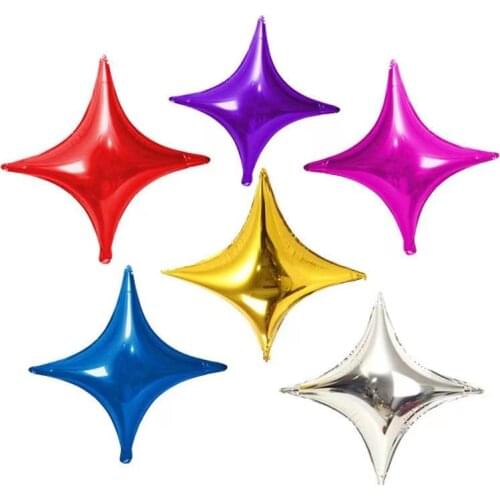 10/18/26/36/40 Light Board Four-pointed Star Aluminum Film Balloon Monochrome Star New Year Wedding Birthday Baby Greeting Party