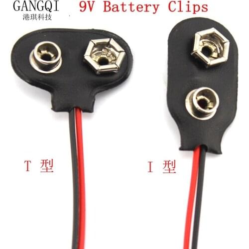 10PC 9 V Battery Buckle 6F22 Battery Holder Type T and I Cable Connector Line length 15CM DIY Tool Part