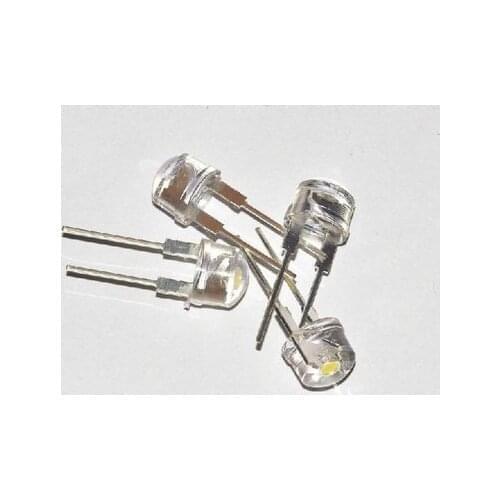 200PCS/LOT 8mm straw hat LED lamp bead are white light 0.5W F8MM power 0.5W hat light-emitting diode 3.0-3.2 6000-8000K