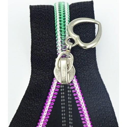 50pcs 5# (20-35.5 inches) nylon zipper colorful tooth gradient tailor sewer process