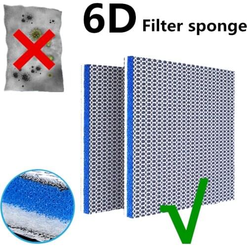 New 6d 6layers Fish Tank Filter Sponge Thicken High-density No Glue Foam Biochemical Cotton Aquarium Filtration Accessories