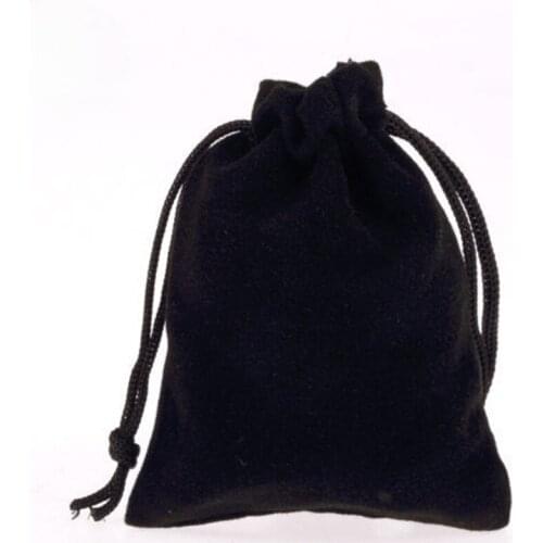 Black Velvet Drawstring Jewelry Packaging Gift Bag Jewelry Storage Bag 7 X 9 Cm 25 PCS/LOT