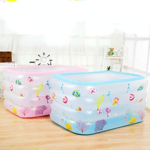 Childrens Toy Bathing Pool Square Inflatable Baby Bathtub Environmental PVC Baby Bathing Supplies Infant Swimming Pool Bathtub