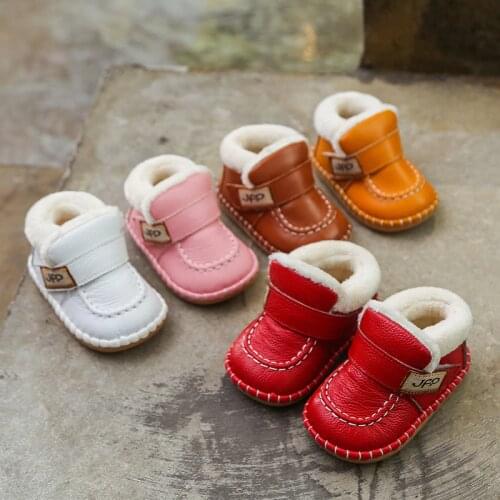 Baby Shoes Toddler Boots Leather First Walkers kids Boys Girls Snow Boots Waterproof Outdoor Casual Shoes Warm SOH024