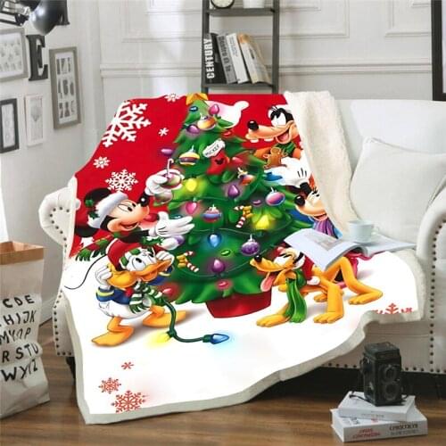 Disney Christmas Blanket Minnie Mickey Blanket Gifts Baby Plush Blanket Throw Sofa Bed Cover Bedding for Boys Girls Children