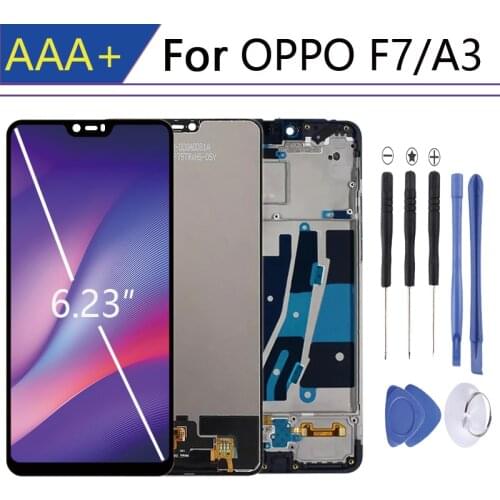 For 6.23" OPPO F7 display in Mobile Phone LCDs Frame pantalla A3 LCD Touch Screen Digitizer Assembly CPH1819 1821