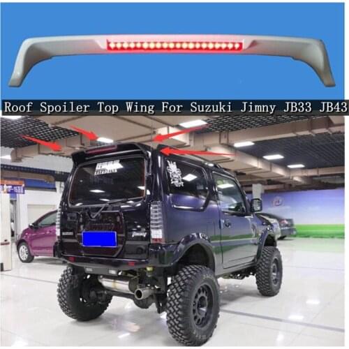 High Quality ABS paint Rear Trunk Lip Roof Spoiler Top Wing For Suzuki Jimny JB33 JB43 1998-2017 (with LED light)