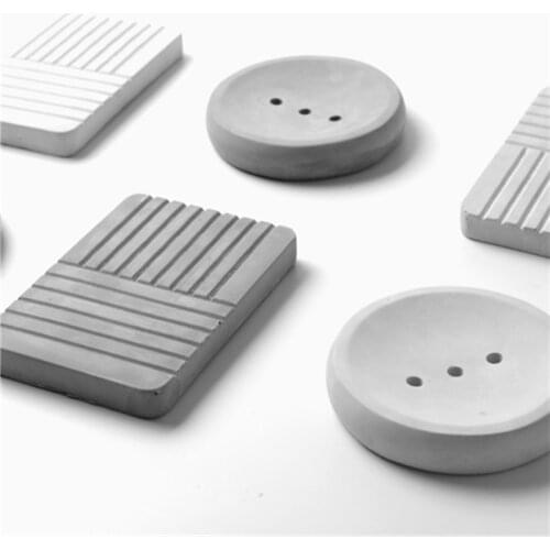 Home made cement soap tray mold creative concrete bathroom silicone soap box molds Simple Industrial Soap Dish Mould