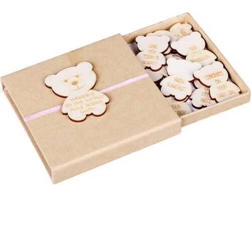 Personalised Engraved Wooden Bear 1th Birthday Party Baby New Born 10 Reasons Memories Keepsake Gift Box Present For Baby Shower