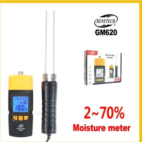 Wood Moisture Meter Digital LCD Display Wood Moisture Meter Humidity Tester Detector Portable GM620-BENETECH
