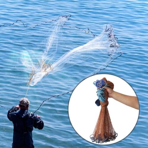 Hand Cast Throw Fishing Net Cage Automatic Fishing Tool Crab Fish Trap Shrimp Outdoor Portable Easy Fishing Carrying