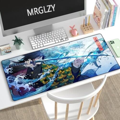MRGLZY Tomioka Giyuu Mouse Pad Hot Anime Demon Slayer Large Carpet DeskMat Computer Gamer Gaming Peripheral Accessories MousePad