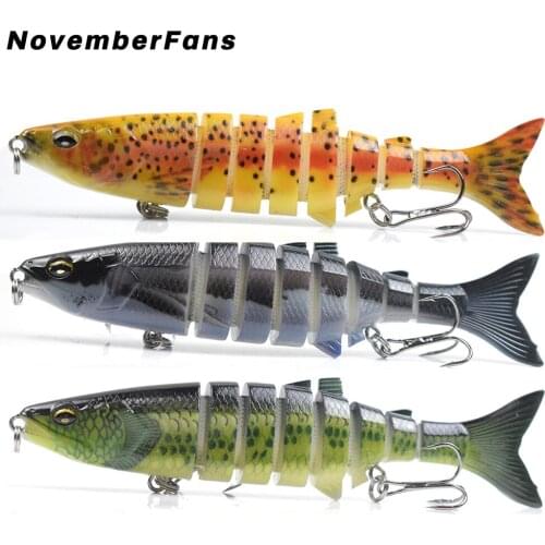 NovemberFans 12cm 19.3g Multi-jointed Trout Swimbait Fishing Lures Hard Wobbler Rattle Sinking Minnow Bait New