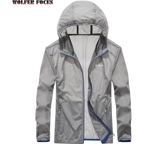 9823 new summer sunscreen clothing mens outdoor summer ultra thin breathable hooded skin clothing Beach Sports