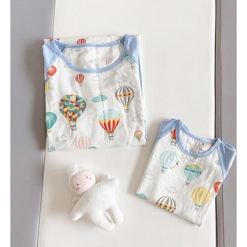 New Childrens Nightdress Girls Cotton Nightgowns Baby Mother Kids Cotton Pajamas Girls Parent-child Dress Kids Girl Sleepwear