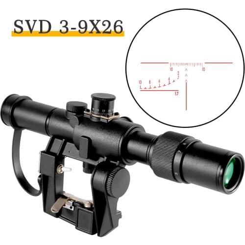 Svd 3-9X26 Scope AK Tactische Richtkijker Reed Verlichte Optische Zicht Ak Airsoft Spotting Scope For A Rifle Jacht