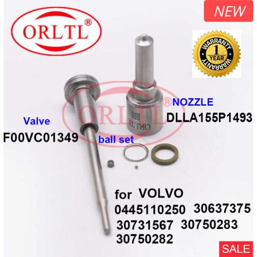 ORLTL New Injector Repair kits VALVE FOOVC01349 Nozzle DLLA155P1493 For 0445110250 0 445 110 250