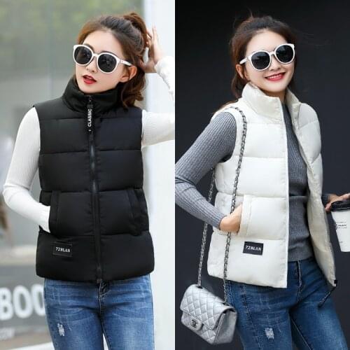 Autumn Vest Womens Winter Korean Short Coat Women Down Cotton Padded Jacket Waistcoat Women Vests Colete Feminino KJ691 s