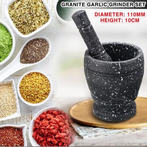 Pestle Grinder Granite Decor Spice Crusher Grinder Mortar Grinding Bowl Garlic Press Herb Pepper Mixing Pot Kitchen Tool