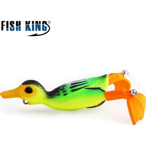 Topwater Propeller Rubber Duck Hard Fishing Lure With Double Hook 11.7g 9.5cm 3D Eyes Artificial Bait Wobblers For Trolling