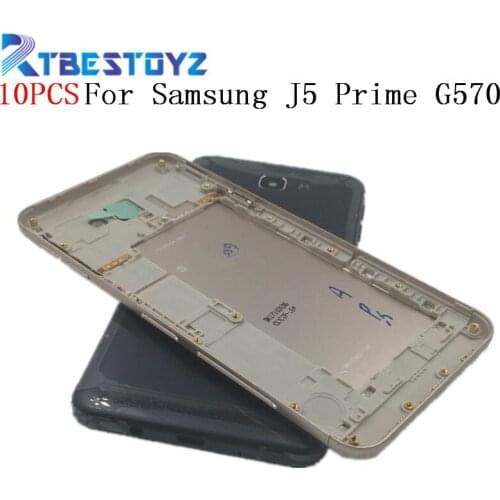 RTBESTOYZ 10PCS/Lot G570 Metallic Material Back Battery Cover Case Door Housing Cover Frame For Samsung J5 Prime G570