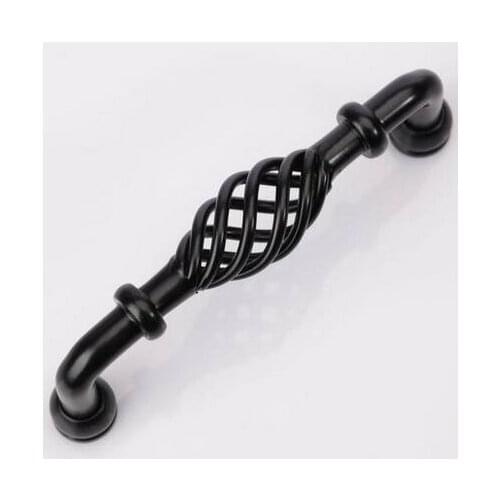 96mm kitchen cabinet cupboard handle pull black dresser drawer pulls knob Europe America style birdcage furniture handle pull