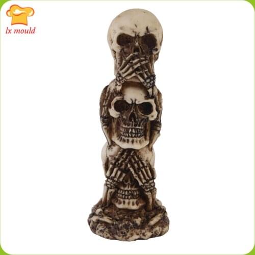 3D Skull Silicone Mould Taro Bar Coffee House Decorative Candle Soap Molds