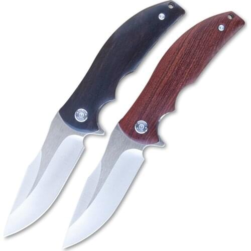 ZT 0606 Folding Knife rosewood handle bearing system Camping HuntingTactical Survival edc Tool Collection gift knife