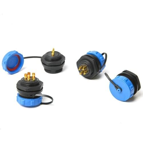 SP21 IP68 Waterproof Connector Male Plug & Female Socket 2 3 4 5 7 9 12 Pin SP21 Panel Mount Wire Cable Connector Aviation Plug