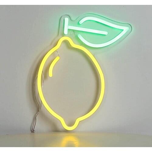 LED Lemon Neon Sign Flex Wall-Mounted Neon Signage for Home Bar Decoration