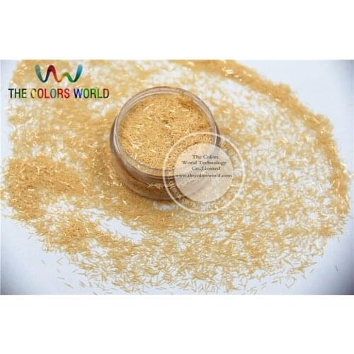 TCH303 0.2*3mm Size Solvent Resistant Mate Light Orange Colors Tinsel Bar Strip shape glitter for nail art and other deco