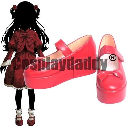 Shadows House Living Doll Kate Anime Cosplay Lolita Red Bowknot Platform Mary Jane Shoes S008