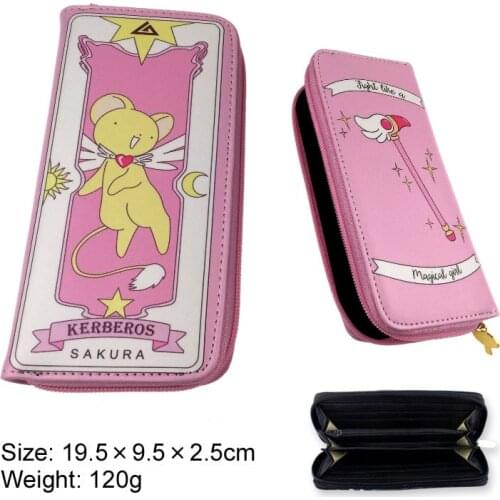 Women Cute Coin Purse Fashion Handbags Anime Carteira Sakura Card Captor Wallet The Clow Long Zipper Wallet