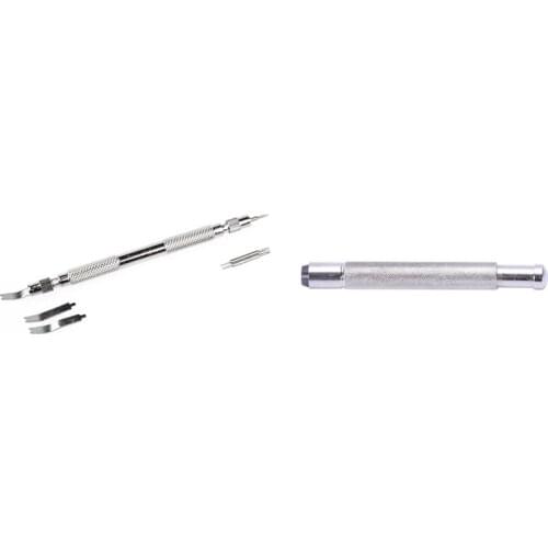 1 Pcs Hand Watch Crown Winder Helper Mechanical & 1 Set Watch Band Strap Spring Bar Link Pin Remover Repair Tool Kit