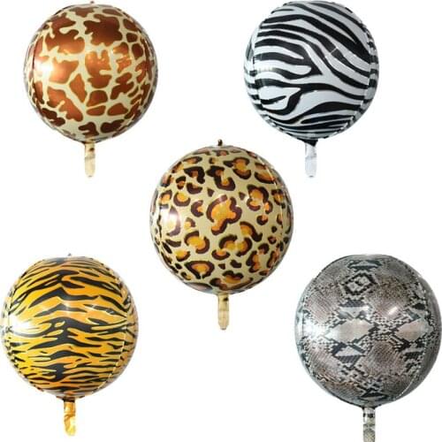 Best Selling Cartoon Multi Style 22 Inch Animal Leopard Tiger 4D Birthday Party Aluminum Foil Floating Balloon Decoration