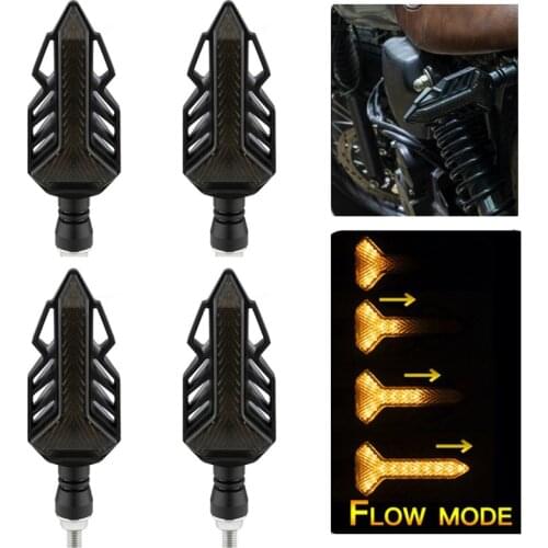 2/4Pcs Amber Motorcycle Blinker LED Sequential Smoked Motocross Indicator Flasher Turn Signal Lights Moto Waterproof Tail Lights