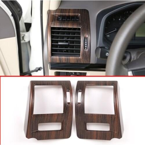 2pcs Pine Wood Grain ABS Side Air Conditioning Vent Frame Trim For Toyota Land Cruiser Prado FJ150 150 2018 2019 Car Accessories