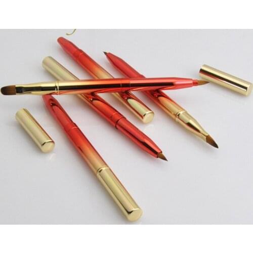 200pcs Double-headed Makeup Brush Retractable Lip Eye Liner Eyeshadow Foundation Brush Make Up Cosmetics Tools fashion