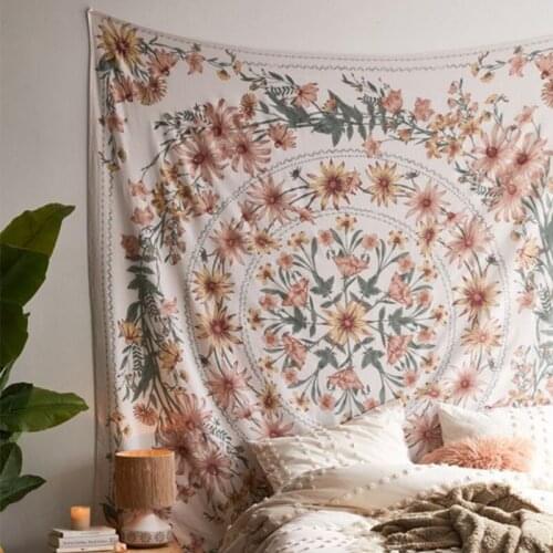 2021 Mandala Tapestry Wall Hanging Flower Psychedelic Bohemian Indian Tapestries Printed Wall Art Cloth Home Dorm Decor
