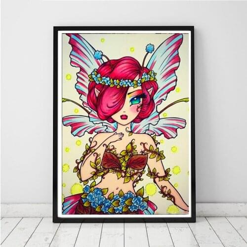 DIY Diamond Painting Cartoon butterfly fairy girl Cross Stitch Needlework Diamond Embroidery Mosaic Full Square Drill 5D A535