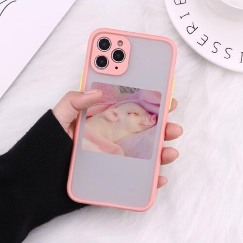 Cute Animal Pig Phone Case For iPhone 11 12 Pro Max 6s 7 8 Plus SE 2 X XR XS Max Phone Case Couple Hard PC Shockproof Back Cover
