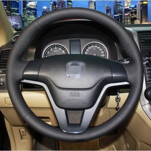 Sewing genuine leather car steering wheel cover Car accessories interior For Honda CRV 2007-2011