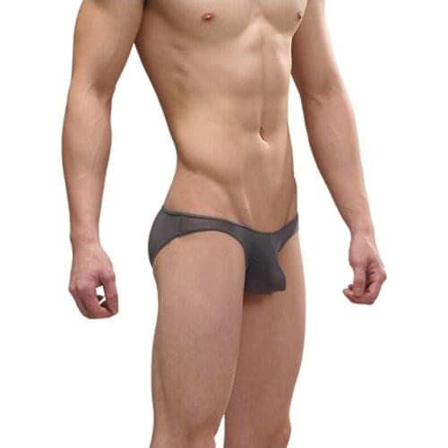 Breathable bag low-waist gauze sexy male briefs male transparent panties mesh for mens underwear briefs