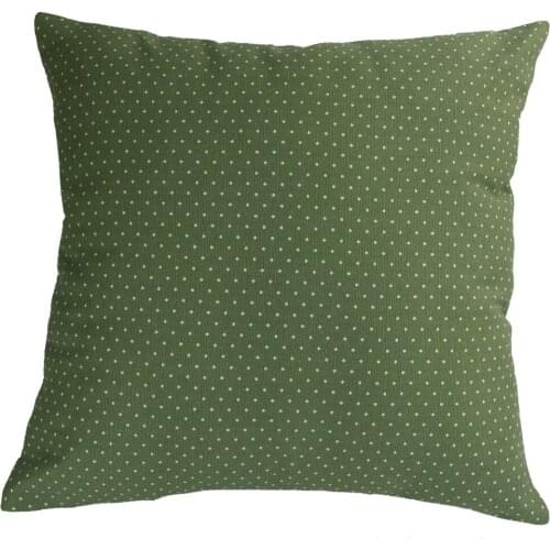 EA311 - Plain Dot Green White Printed A grade Sofa Fabric 100% Cotton Canvas Cushion Cover Pillow Case (Custom Size )
